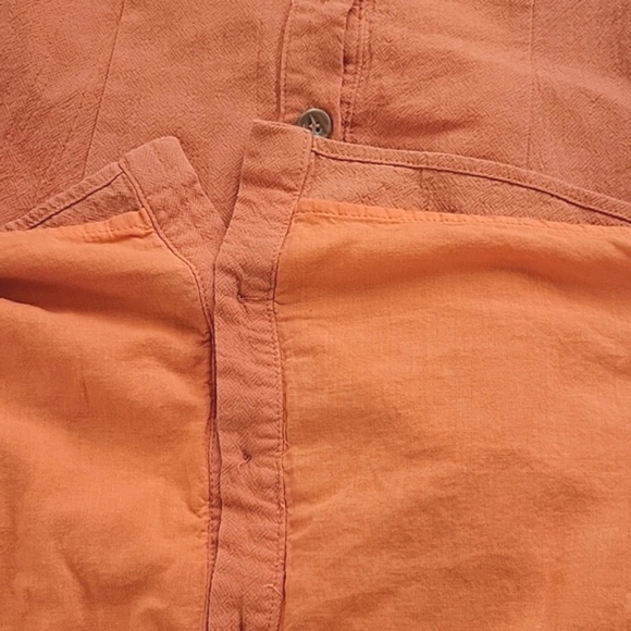 Urban Outfitters Womens Orange Tangerine Button Front Puff Sleeve Midi Dress - Picture 8 of 11